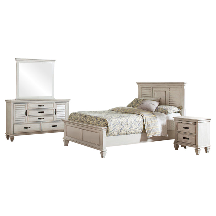 Franco 5-piece Queen Bedroom Set Distressed White