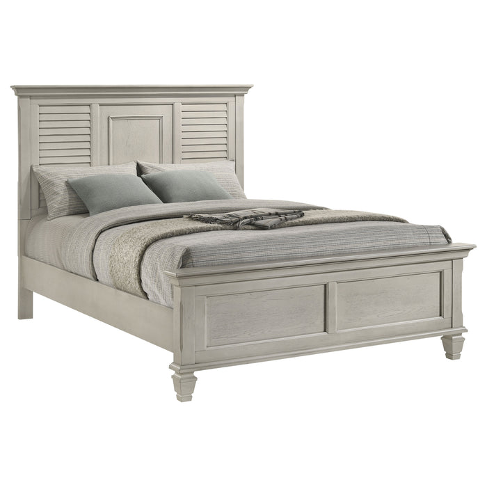 Franco Wood Panel Bed Distressed White