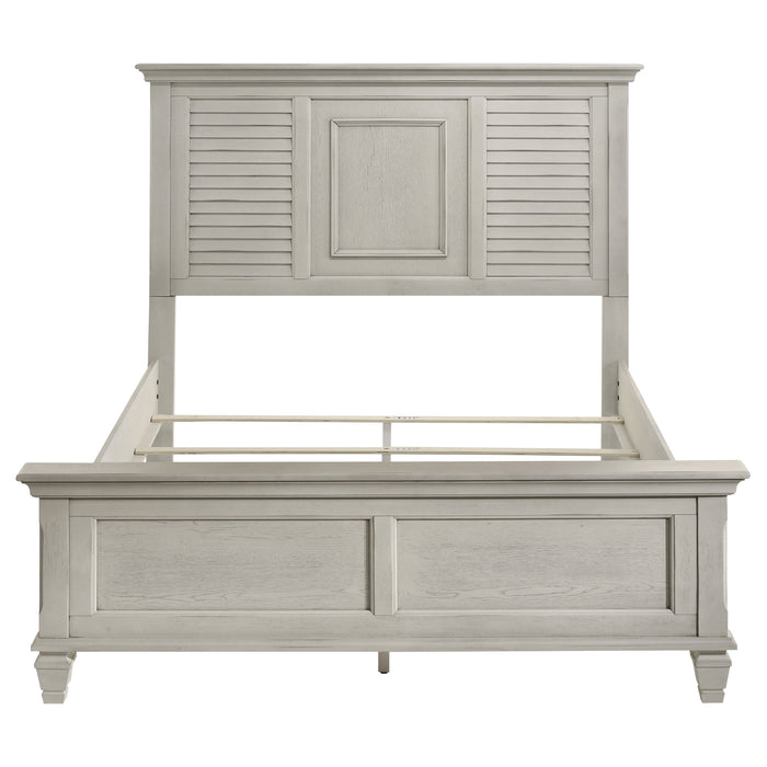 Franco Wood Panel Bed Distressed White