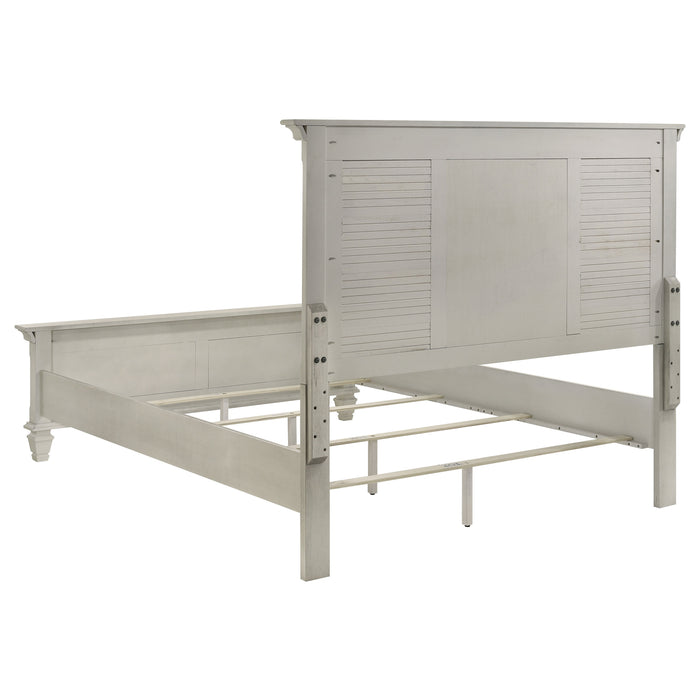 Franco Wood Panel Bed Distressed White
