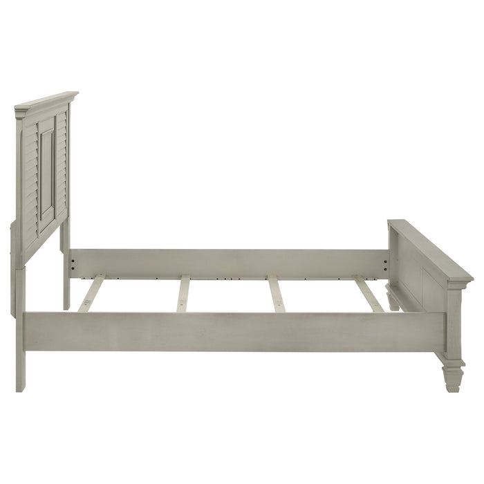 Franco Wood Panel Bed Distressed White