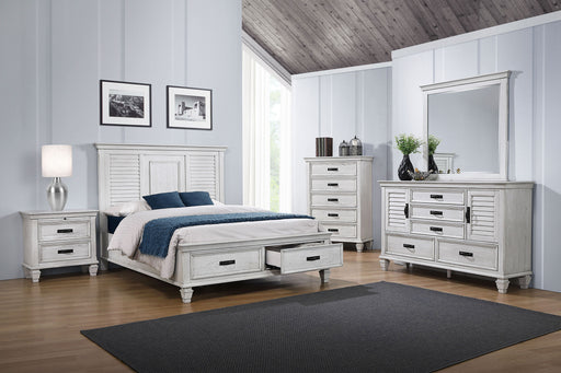 Franco 5-drawer Bedroom Chest Distressed White - Ivory
