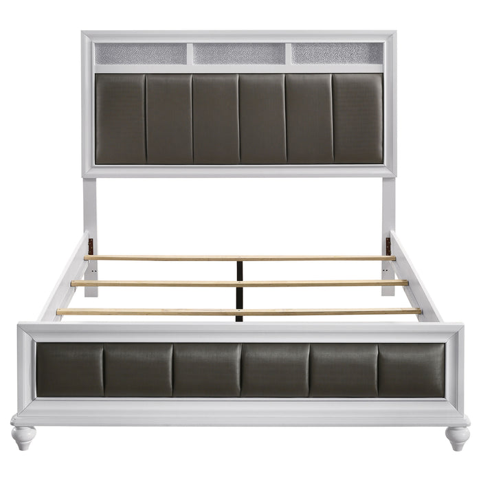 Juego de dormitorio Barzini tamaño Eastern King de 5 piezas - blanco