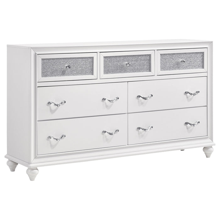 Juego de dormitorio Barzini tamaño Eastern King de 5 piezas - blanco
