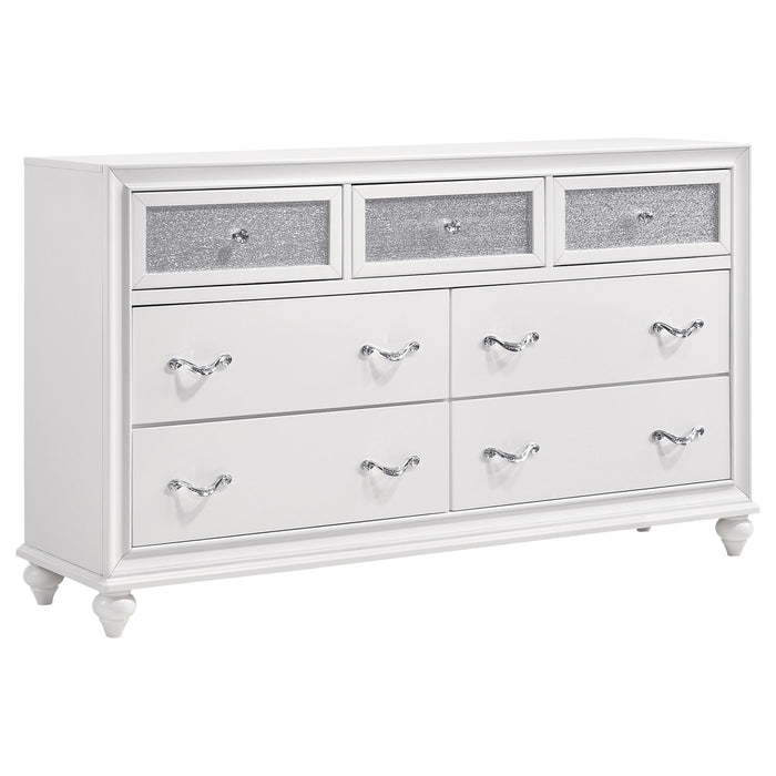 Juego de dormitorio Barzini tamaño Eastern King de 5 piezas - blanco