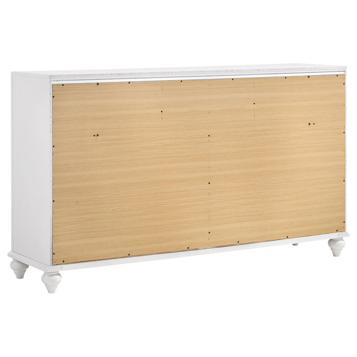 Juego de dormitorio Barzini tamaño Eastern King de 5 piezas - blanco