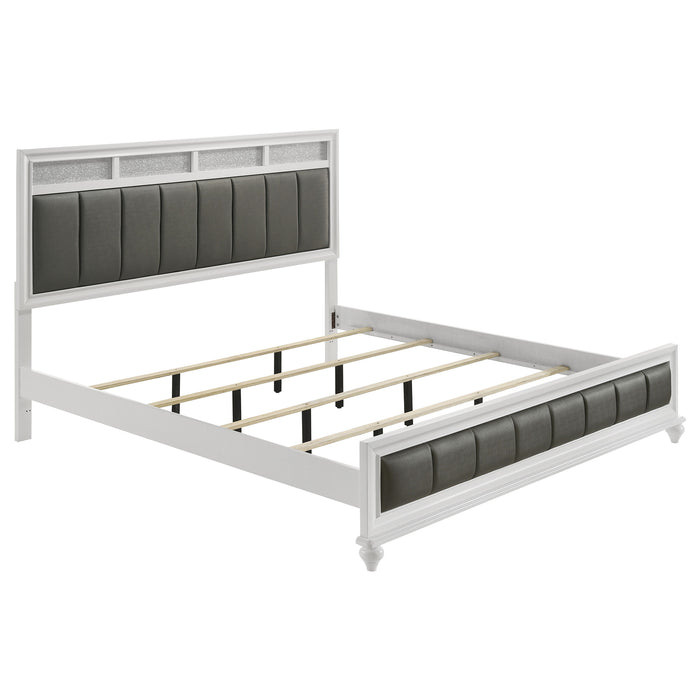 Cama de panel de madera Barzini - blanco