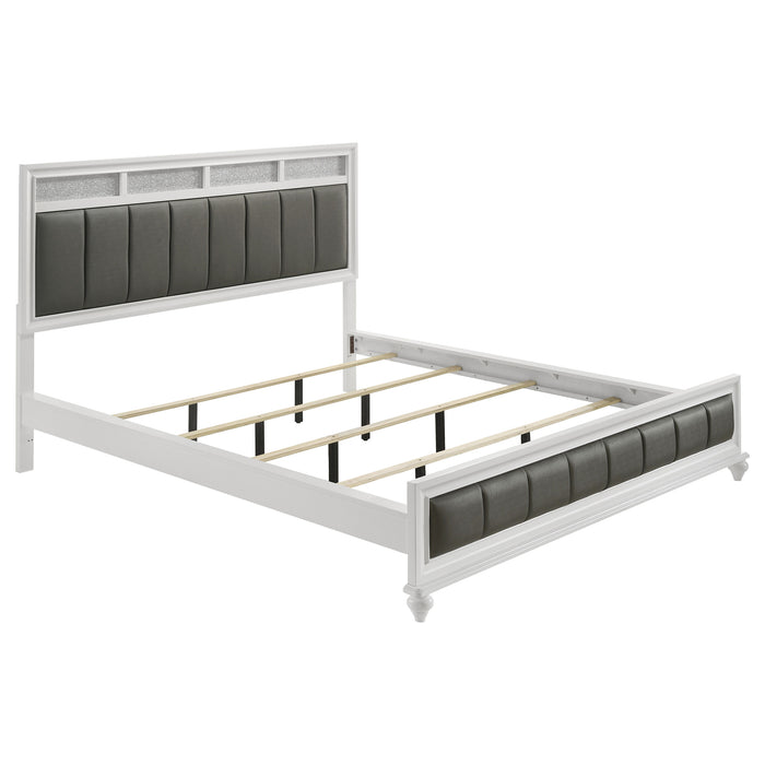 Cama de panel de madera Barzini - blanco