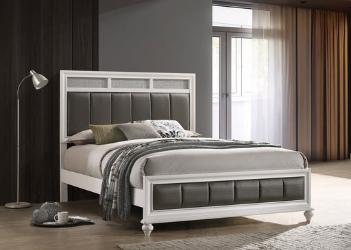 Barzini Wood Panel Bed White