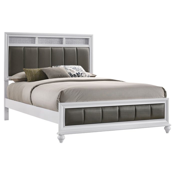 Cama de panel de madera Barzini - blanco