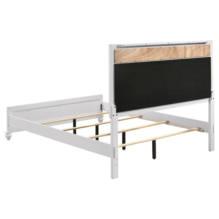 Cama de panel de madera Barzini - blanco