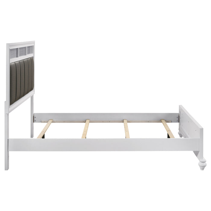 Cama de panel de madera Barzini - blanco