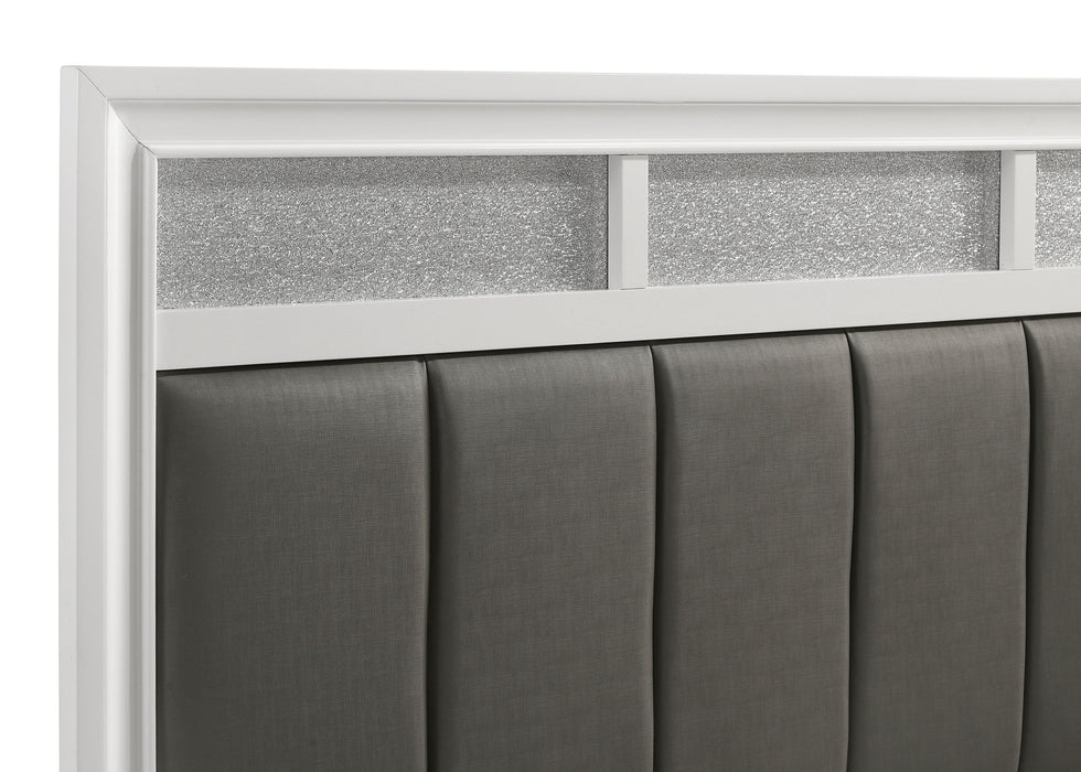 Cama de panel de madera Barzini - blanco