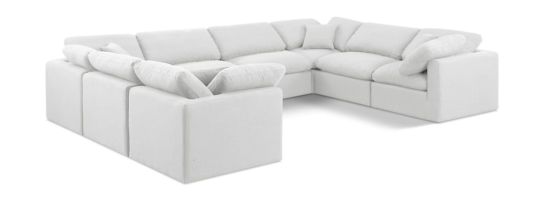 Indulge 140" Linen Textured Fabric Upholstered 8pc. Modular Sectional