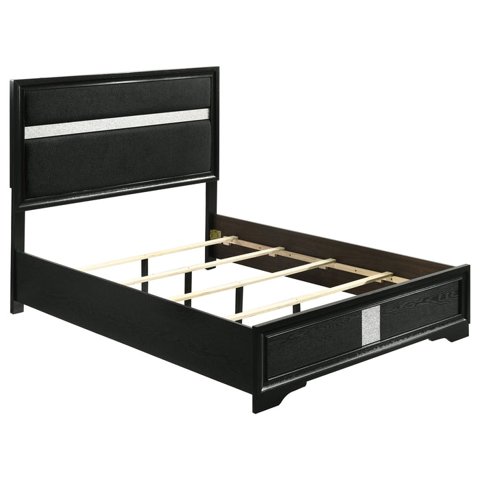 Miranda 54-inch Upholstered Panel Bed Black