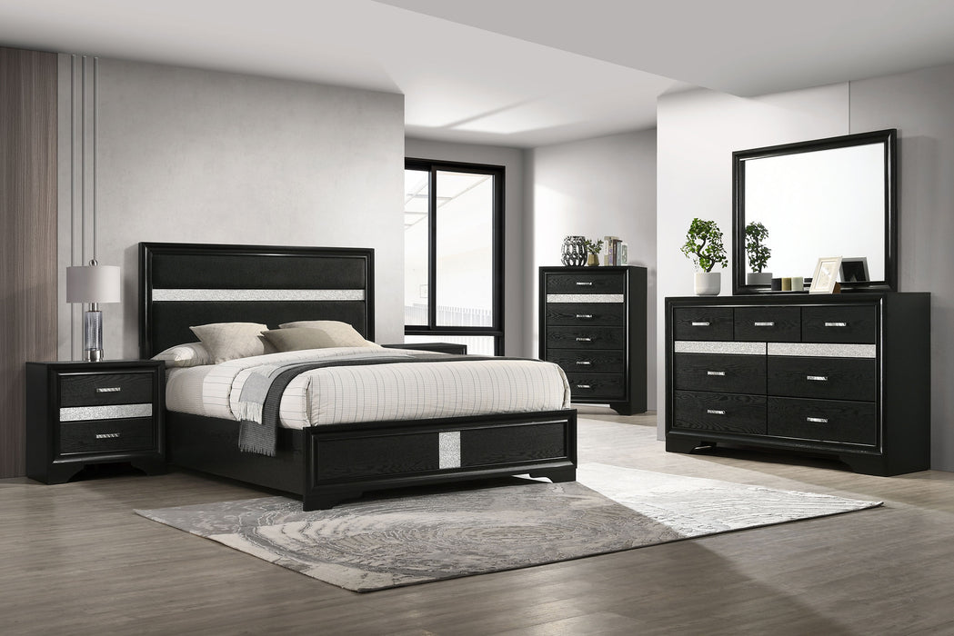 Coaster Miranda 5-Piece Eastern King Bedroom Set Black with 54-Inch Headboard (Model 206360KE-S5N)