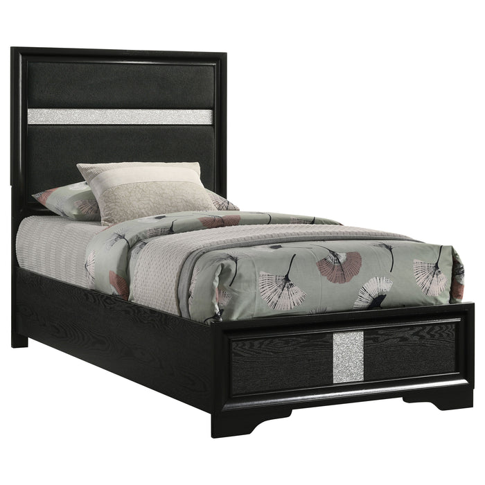 Miranda 54-inch Upholstered Panel Bed Black