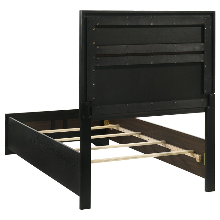 Miranda 54-inch Upholstered Panel Bed Black