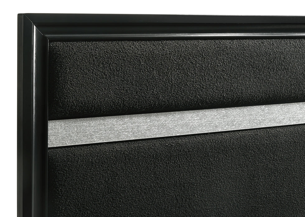 Miranda 54-inch Upholstered Panel Bed Black