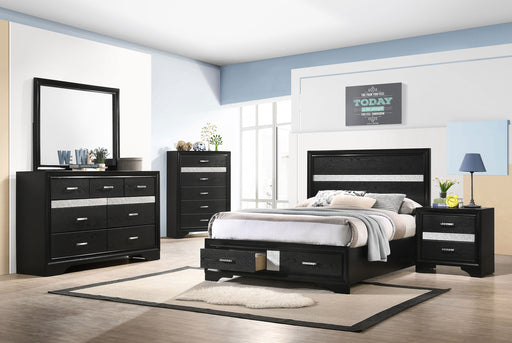 Coaster Miranda 6-Piece Full Bedroom Set Black with 50-Inch Headboard
