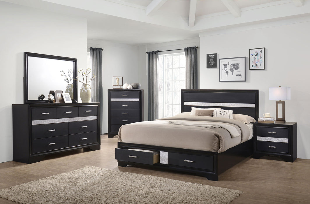 Coaster Miranda 6-Piece Queen Bedroom Set Black with 50-Inch Headboard