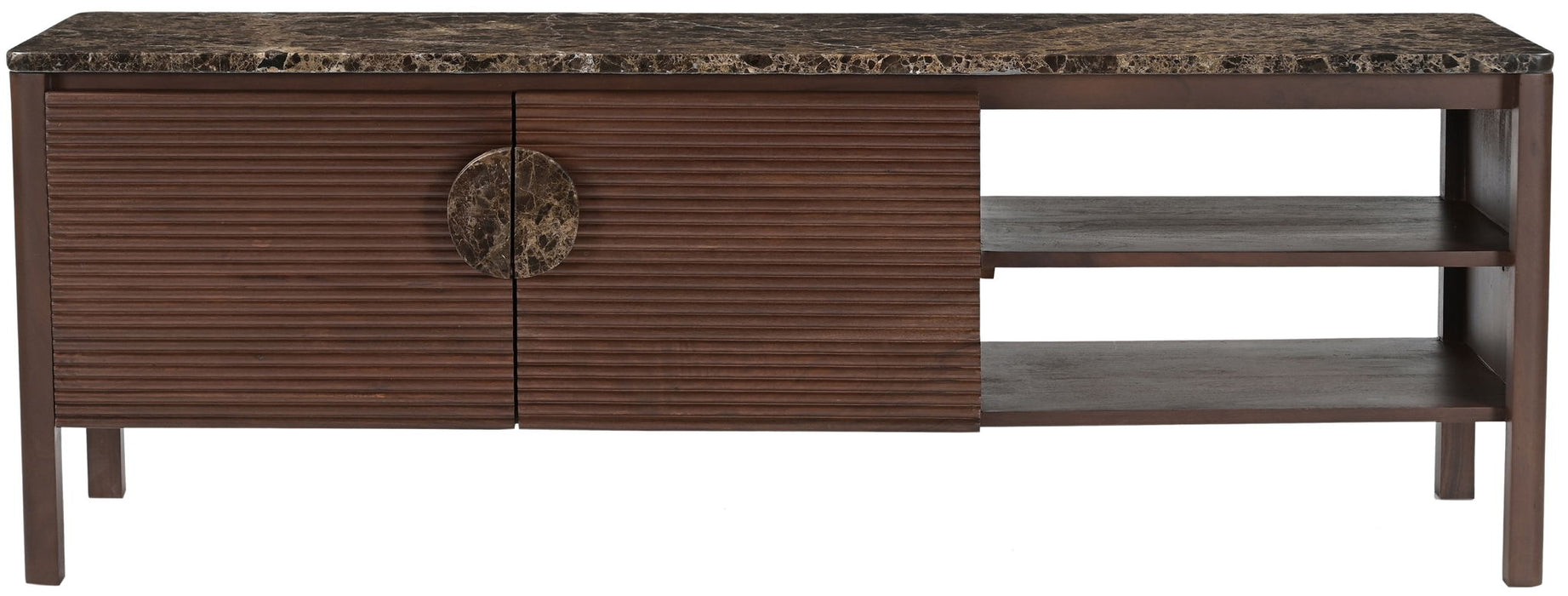 Varenna Genuine Marble And Acacia Wood Media Console