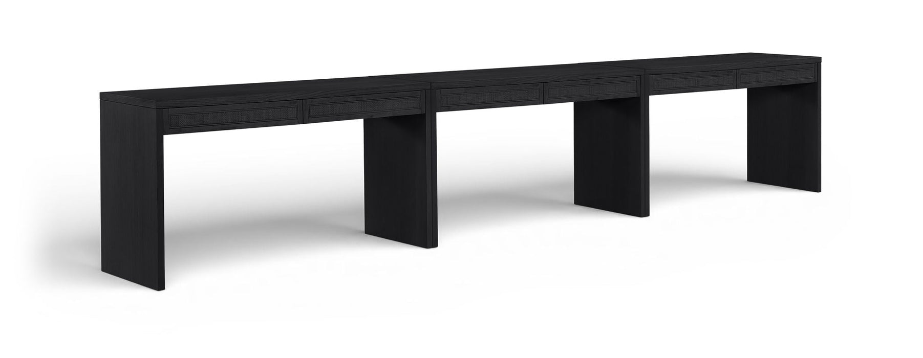 Avro Cane, Solid Wood And Oak Veneer 3pc. Desk