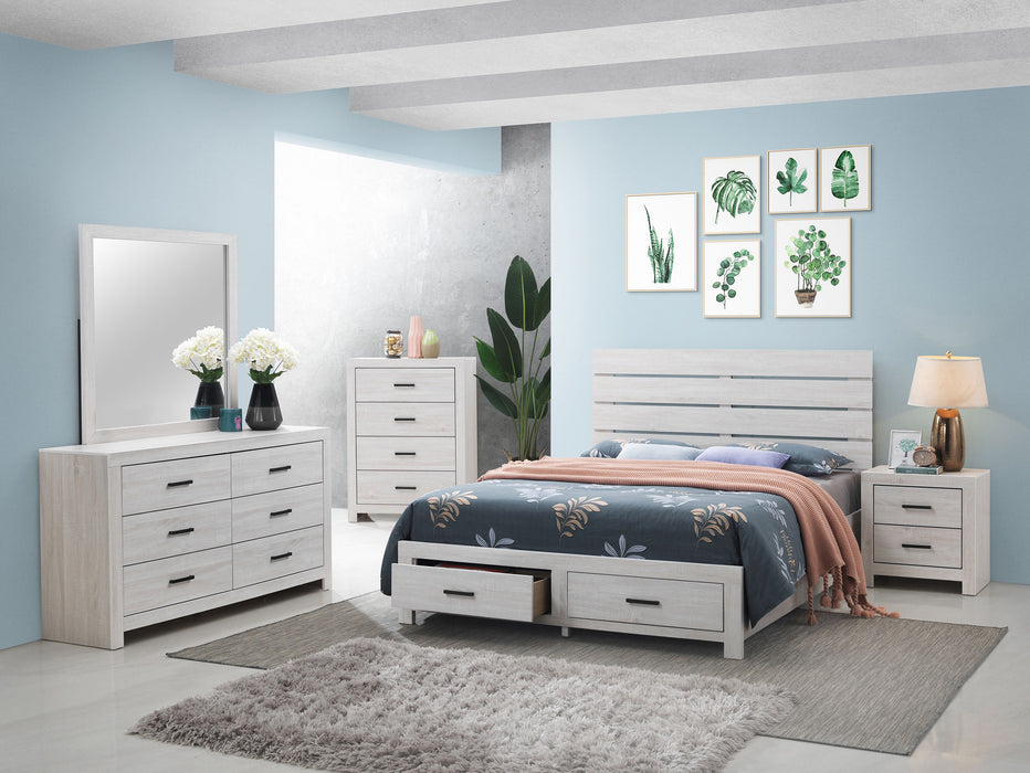 Coaster Brantford 6-Piece Eastern King Bedroom Set Coastal White with 48-Inch Headboard
