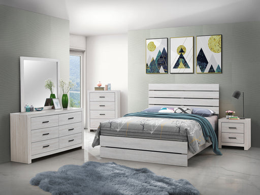 Coaster Brantford 6-Piece Queen Bedroom Set Coastal White with 52-Inch Headboard