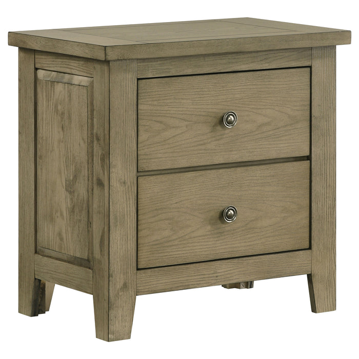 Juego de dormitorio Hazlewood tamaño Queen de 5 piezas - roble viñedo