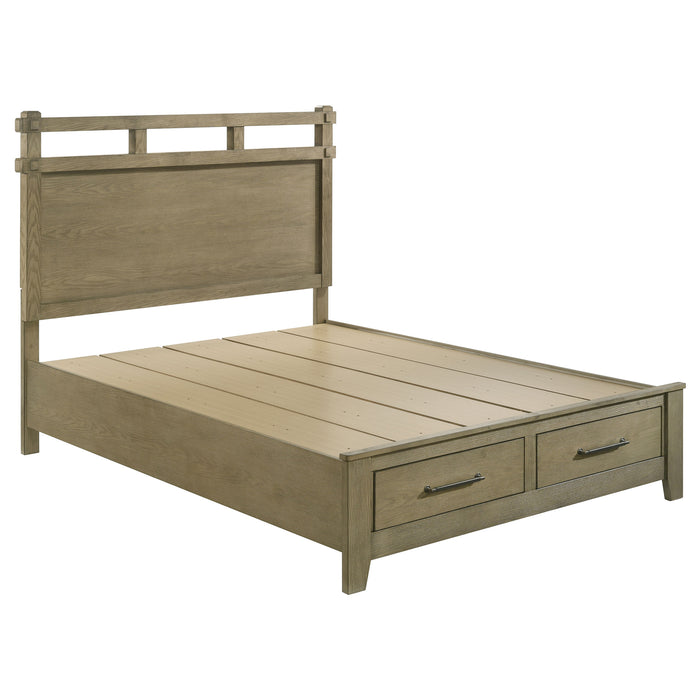 Juego de dormitorio Hazlewood tamaño Queen de 5 piezas - roble viñedo