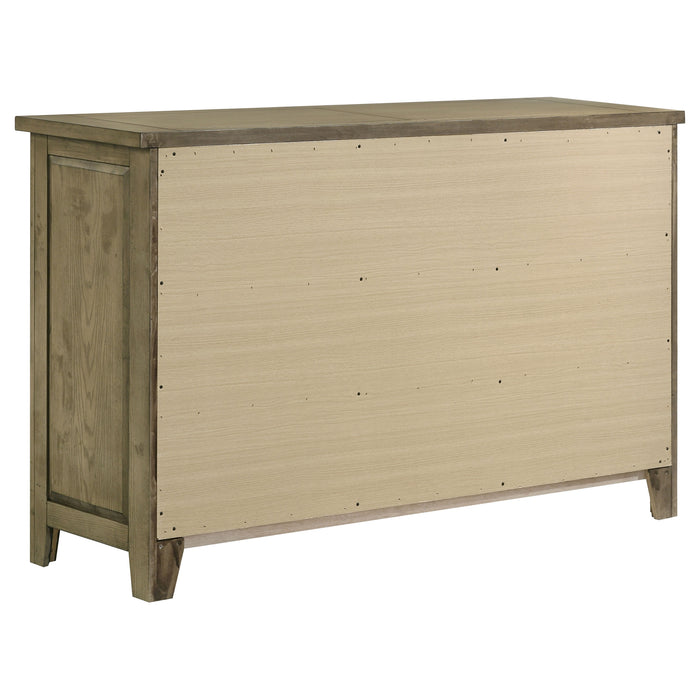 Juego de dormitorio Hazlewood tamaño Queen de 5 piezas - roble viñedo