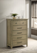 Cómoda de dormitorio Hazlewood de 5 cajones en roble Vineyard
