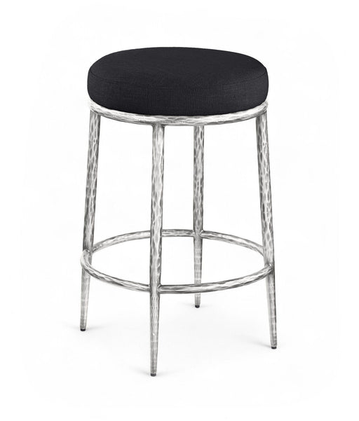 Ferro Linen Textured Performance Fabric Upholstered Counter Stool
