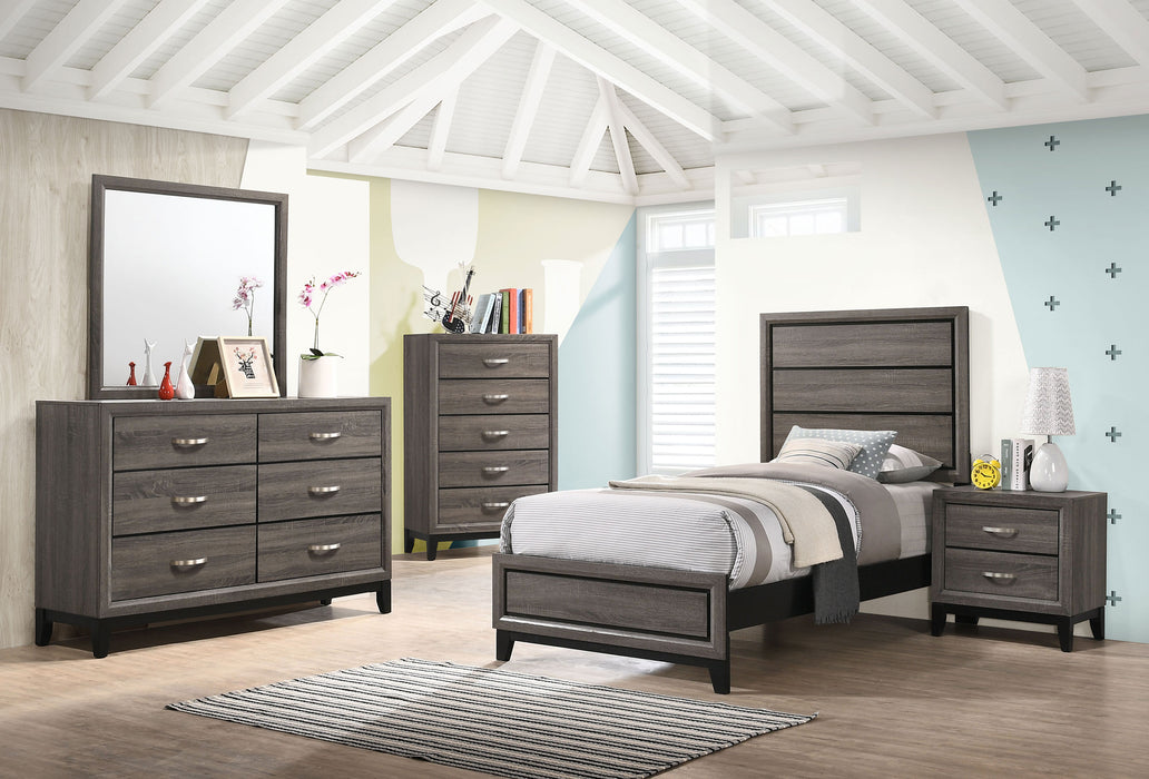 Coaster Watson 6-Piece Twin Five-piece Bedroom Set Grey Oak