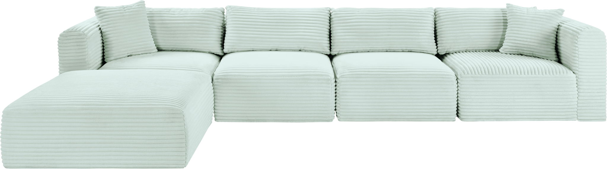Shaggy 140" Corduroy Performance Fabric Upholstered Modular Sectional