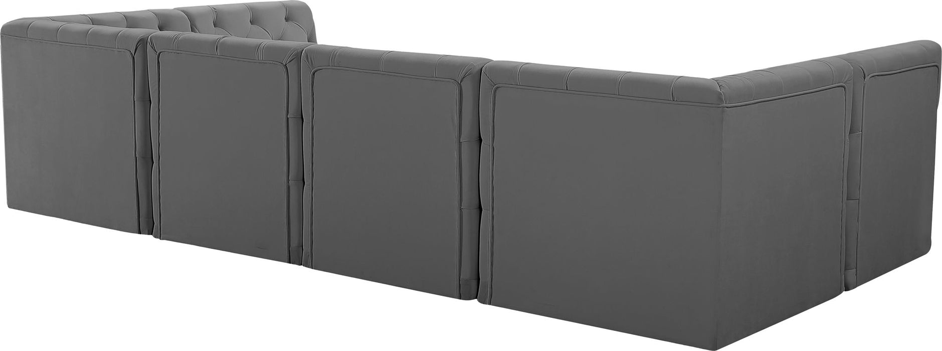 Seccional modular tapizado de terciopelo Tuft de 157" de 6 piezas