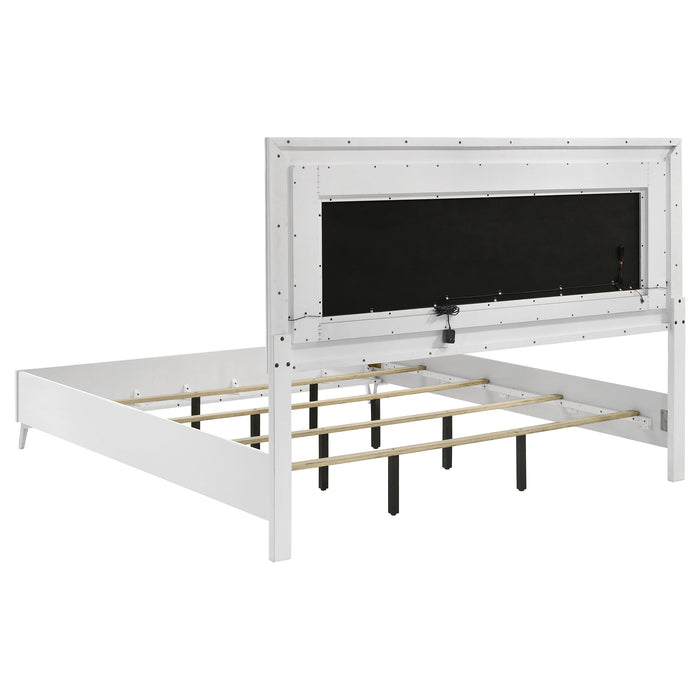 Cassia 5-piece Eastern King LED Bedroom Set White High Gloss