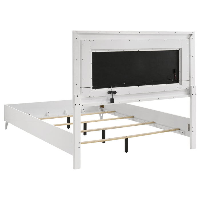 Cassia LED Panel Bed White High Gloss