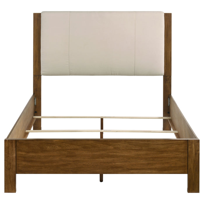 Adderley Wood Panel Bed Cream and Warm Brown