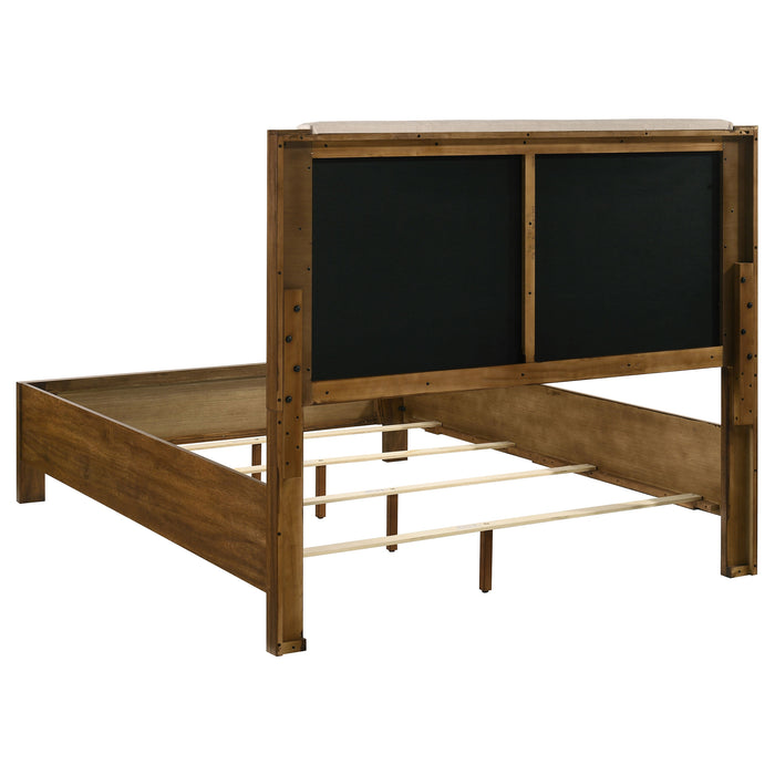Adderley Wood Panel Bed Cream and Warm Brown