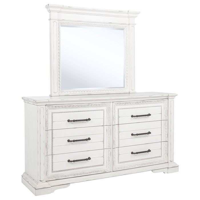 McKinney 6-drawer Bedroom Dresser with Mirror Vintage White