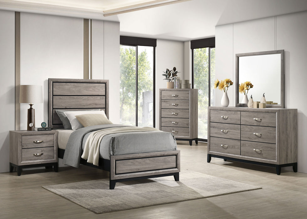 Coaster Valen 6-Piece Twin Five-piece Bedroom Set Light Taupe