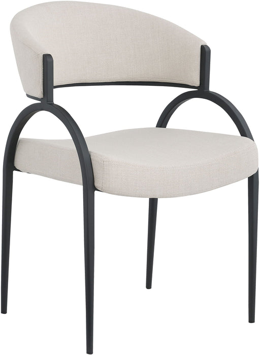 Privet Linen Textured Fabric Upholstered Dining Chair