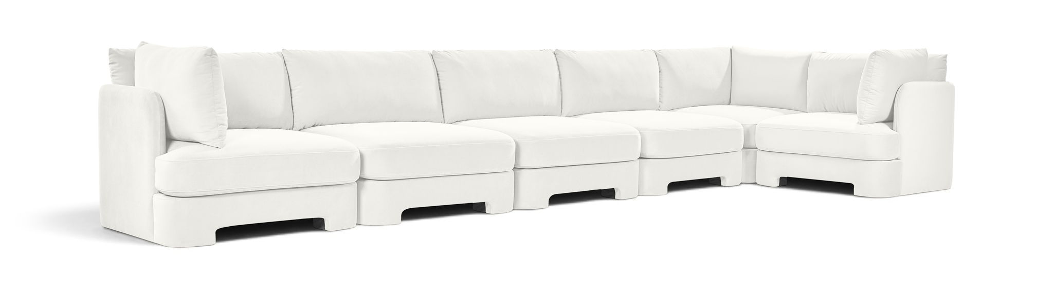 Hammond 185" Velvet Performance Fabric Upholstered 6pc. Modular Sectional