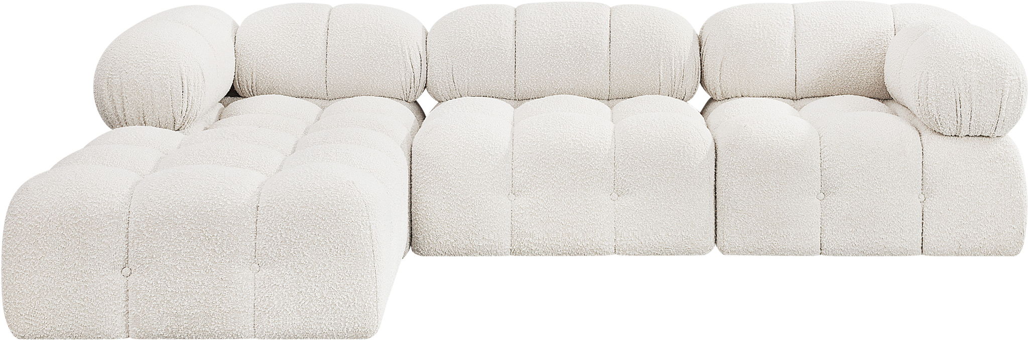 Seccional modular tapizado de bouclé Ames de 102" de 4 piezas