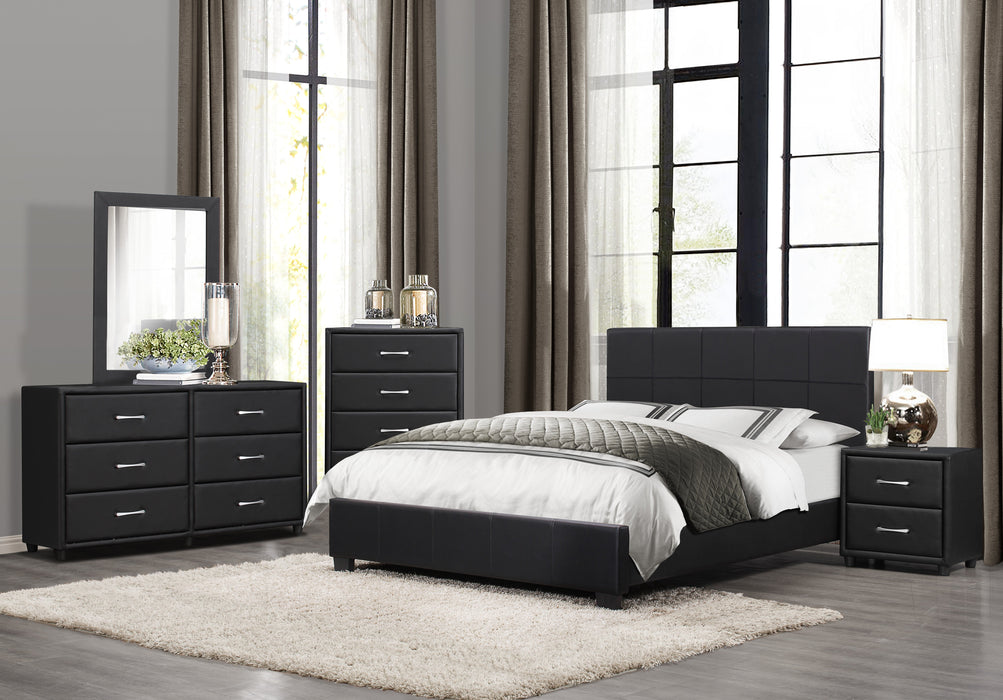 Lorenzi Bedroom Set in Black - bedroom room scene