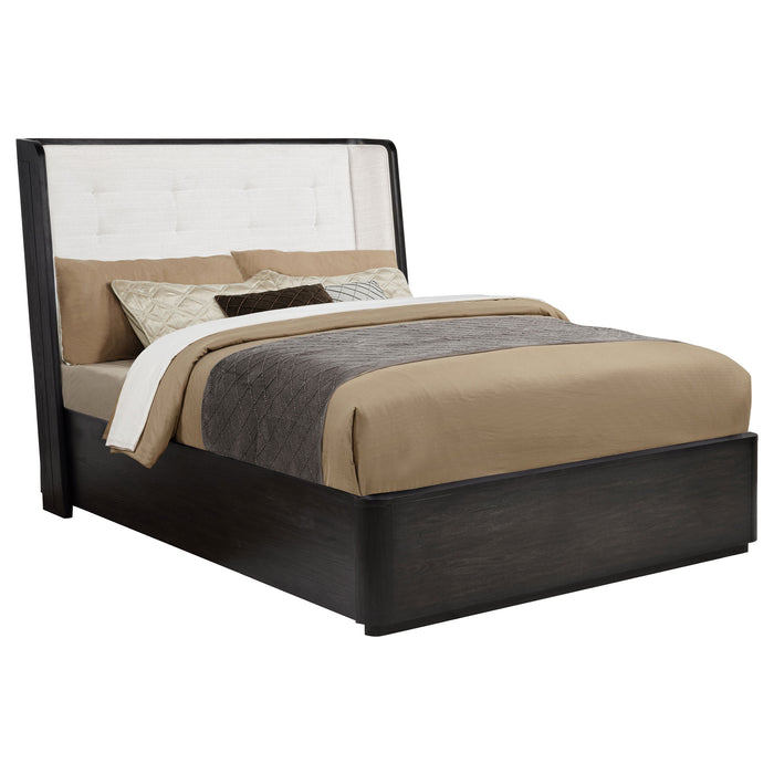 Cama de respaldo alto Leandro de 55" - negro bruñido