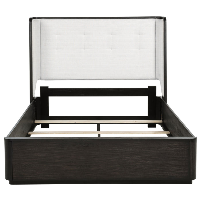 Cama de respaldo alto Leandro de 55" - negro bruñido