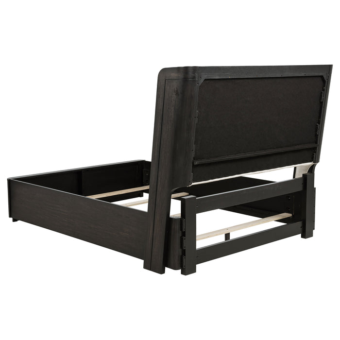 Cama de respaldo alto Leandro de 55" - negro bruñido